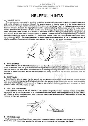 Photo 7 - Kubota 629 Operators Manual Backhoe For B7100 B6000 Tractor in PDF