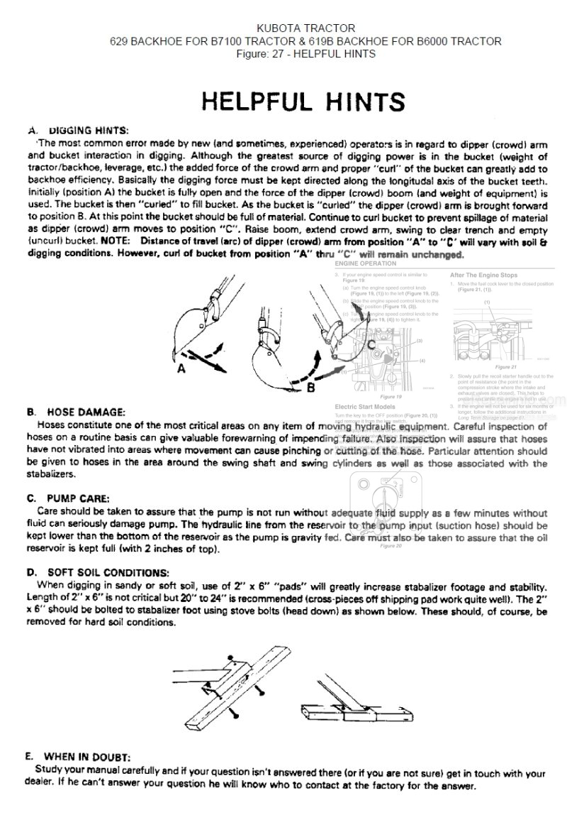 Photo 1 - Kubota 629 Operators Manual Backhoe For B7100 B6000 Tractor in PDF