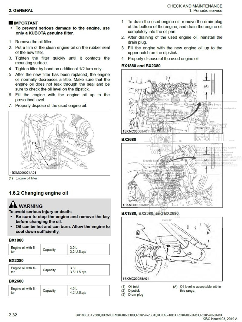Photo 1 - Kubota BX1880 To RCK54D-26BX Workshop Manual Tractor Mower in PDF