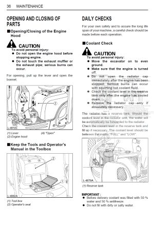 Photo 3 - Kubota K008-3 Operators Manual Compact Excavator RA028-8222-2 in PDF