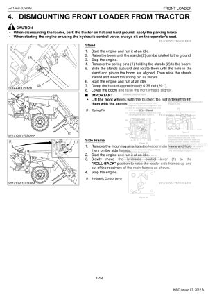 Photo 5 - Kubota LA714AU-C Workshop Manual Front Loader 9Y111-07800 in PDF