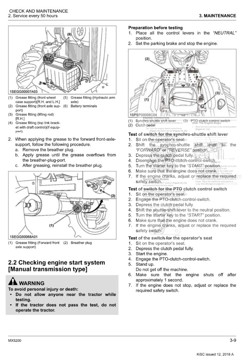 Photo 1 - Kubota MX5200 Workshop Manual Tractor 9Y111-19580 in PDF