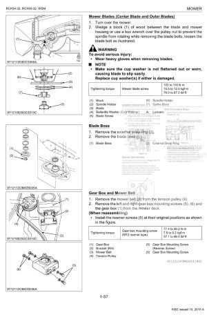Photo 5 - Kubota RCK54-32 RCK60-32 Workshop Manual Rotary Mower 9Y111-13450 in PDF