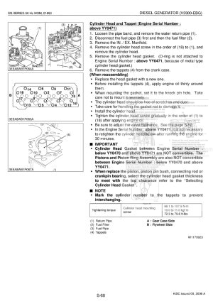 Photo 3 - Kubota SQ50 Hertz Workshop Manual Diesel Generator 9Y011-01852 in PDF