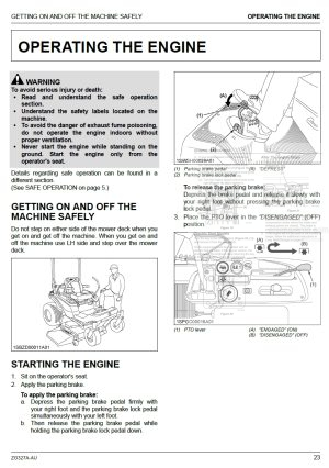 Photo 5 - Kubota ZG327A-AU Operators Manual Zero Turn Mower K3287-7126-1 in PDF