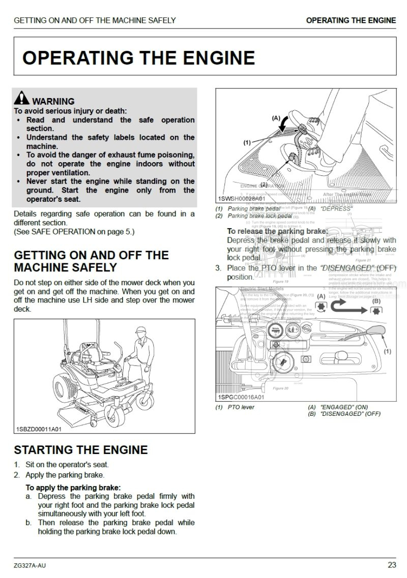 Photo 1 - Kubota ZG327A-AU Operators Manual Zero Turn Mower K3287-7126-1 in PDF